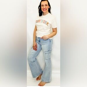 NEW WITH TAGS SIZE 13 Risen High Rise Wide Cargo Jeans